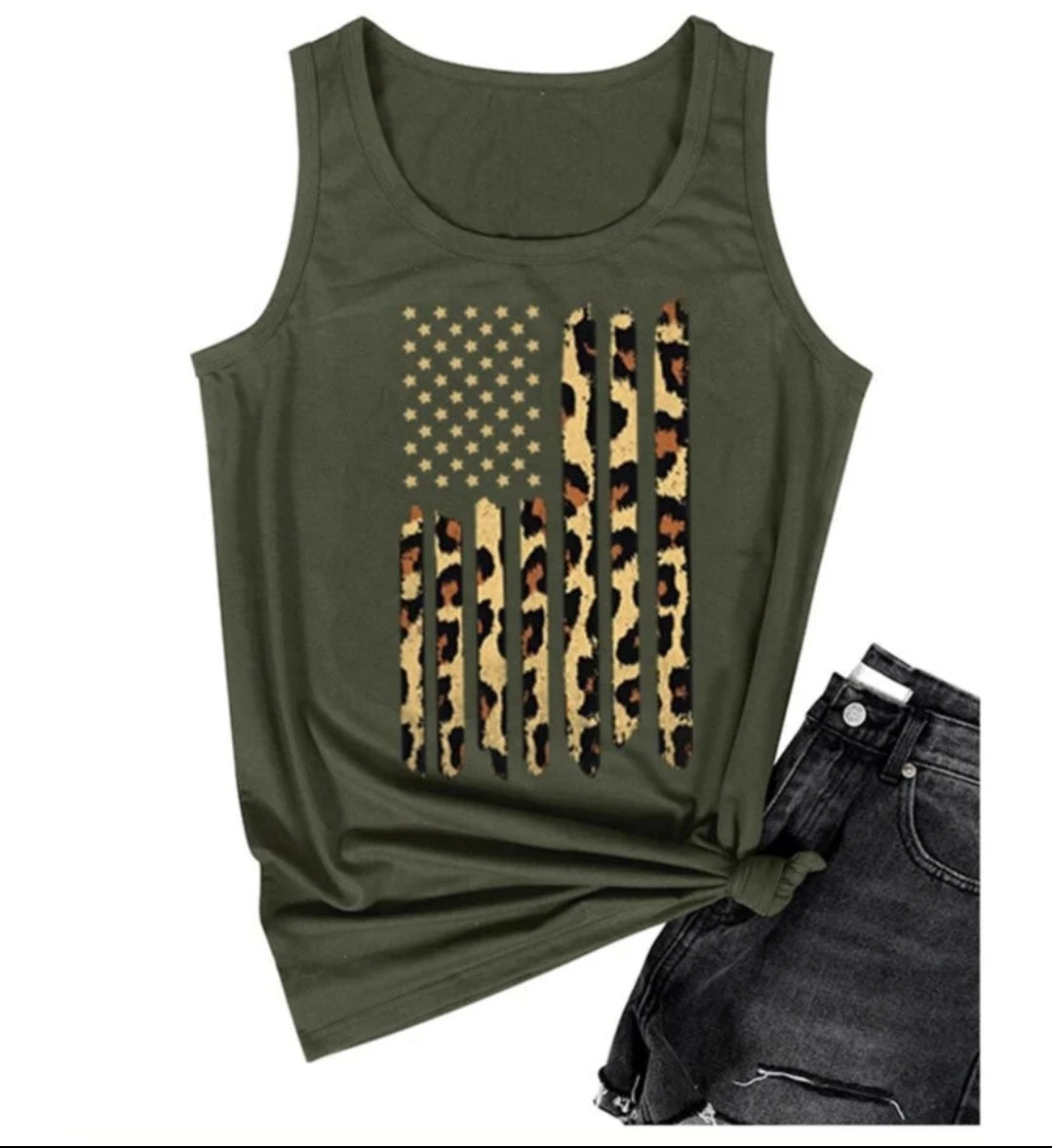 Independence Day Leopard Flag Pattern